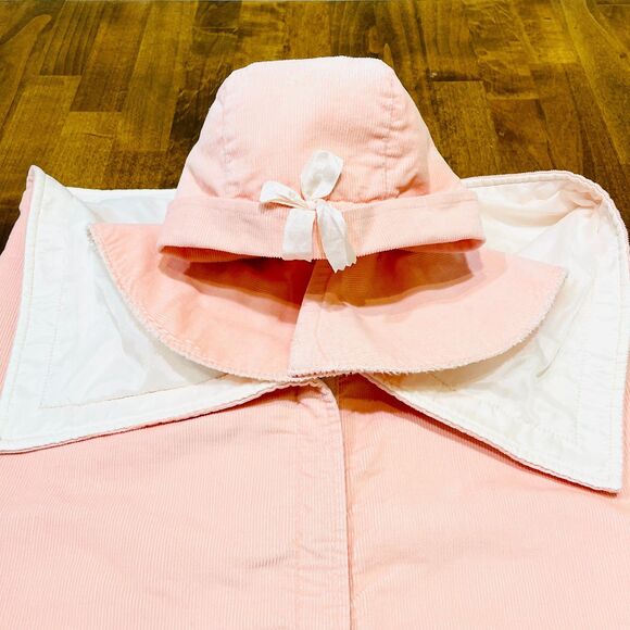 VTG 60s Robe-n-Hood Pink Corduroy Baby Bunting Bag Infant Sleeping Sack or Doll - Picture 3 of 16